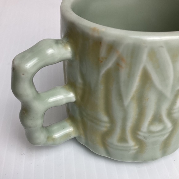 VINTAGE bamboo pattern mugs Ambassador Korea pair - Picture 4 of 4